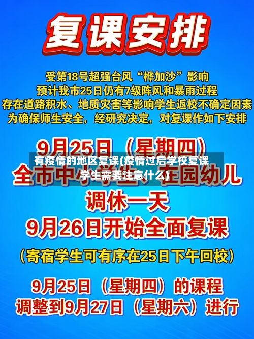 有疫情的地区复课(疫情过后学校复课学生需要注意什么)