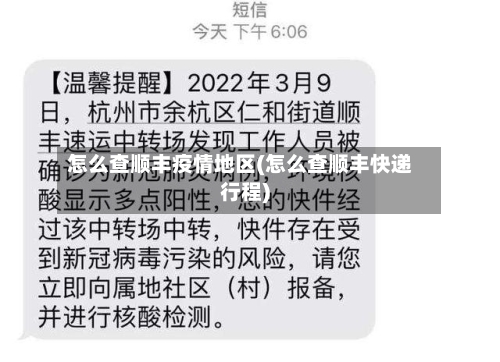 怎么查顺丰疫情地区(怎么查顺丰快递行程)