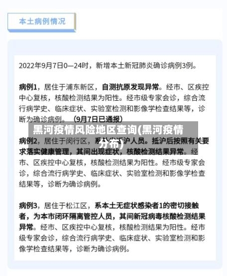 黑河疫情风险地区查询(黑河疫情分布)