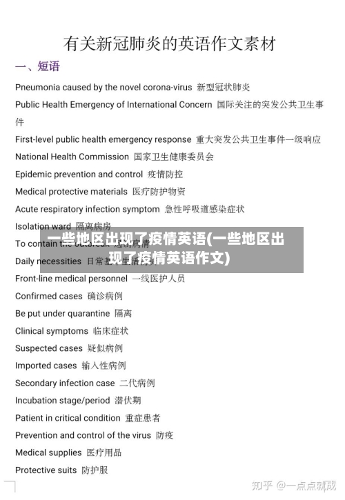 一些地区出现了疫情英语(一些地区出现了疫情英语作文)